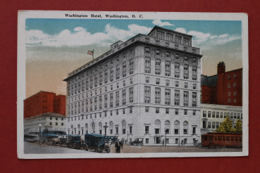 Postcard PC Washington DC 1915-1940 Washington Hotel Tram street USA US United States